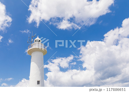 「青森県」夏空と白い灯台　八戸市 117886651