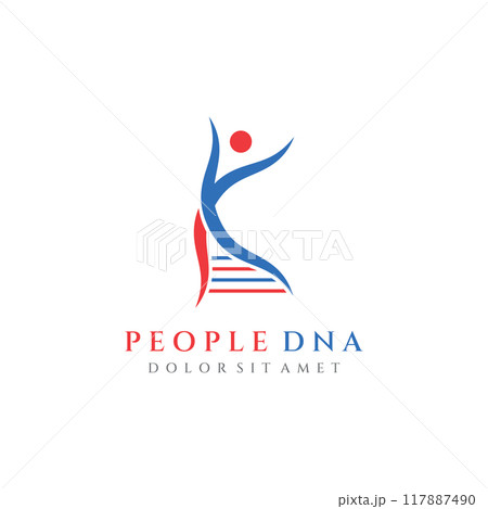 Logo design template DNA elements. Bio tech, DNA people, bio DNA, DNA spirals. Logos can be for science, pharmacy and medical. Logo design template DNA elements. Bio tech, DNA people, bio DNA, DNA spirals. Logos can be for science, pharmacy and medical. 117887490