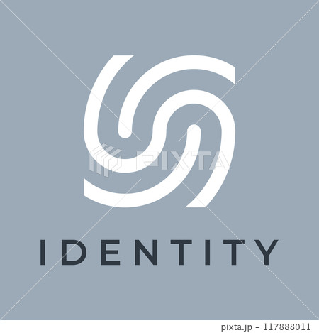 Modern human fingerprint vector logotype. Fingerprint for identity, business card, technology, digital. Modern human fingerprint vector logotype. Fingerprint for identity, business card, technology, digital. 117888011