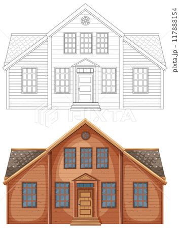 Detailed House Vector Illustration 117888154