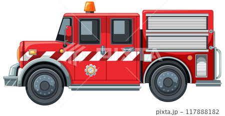 Red Fire Truck Illustration Red Fire Truck Illustration 117888182
