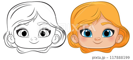 Cute Girl's Face Illustration Cute Girl's Face Illustration 117888199