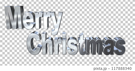 3DCG characters "Merry Christmas" Silver, Silver 117888340