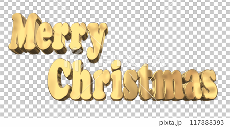 3DCG人物「聖誕快樂」金色、金色 3DCG人物「聖誕快樂」金色、金色 117888393