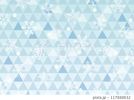 冬用のA3背景用ベクターイラスト(ウロコ文様と雪の結晶) 冬用のA3背景用ベクターイラスト(ウロコ文様と雪の結晶) 117888632