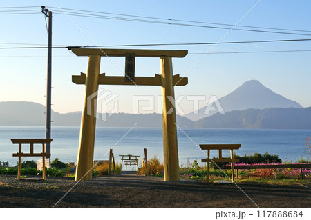 黄金の鳥居と開聞岳 黄金の鳥居と開聞岳 117888684
