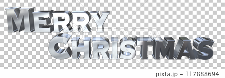 3DCG characters "Merry Christmas" Silver, Silver 3DCG characters "Merry Christmas" Silver, Silver 117888694