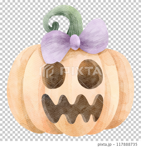 Watercolor Pumpkin Ghost-4 117888735