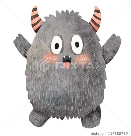 Watercolor Halloween Monster 117888739