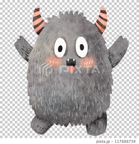 Watercolor Halloween Monster 117888739