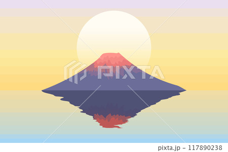 逆さ富士 背景 イラスト ( ベクター ) 117890238