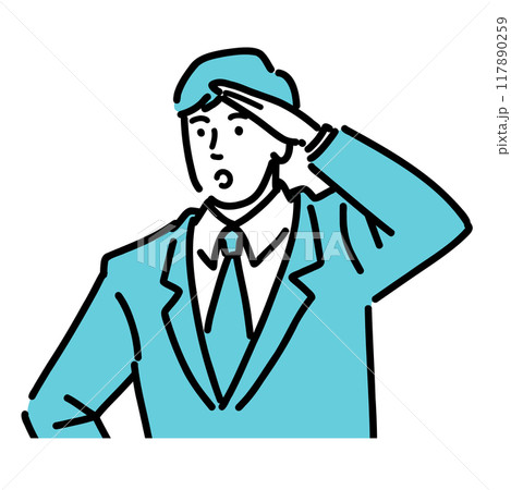 敬礼しているスーツ姿の男性 敬礼しているスーツ姿の男性 117890259