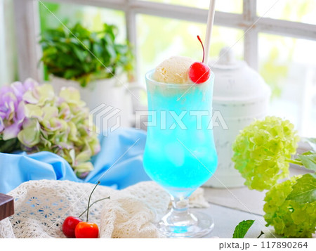 夏スイーツ クリームソーダ 117890264