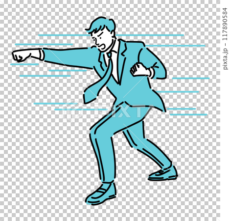 A man in a suit punching A man in a suit punching 117890584