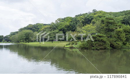 新緑に包まれた横浜市景勝地の三渓園・三渓園　 117890841