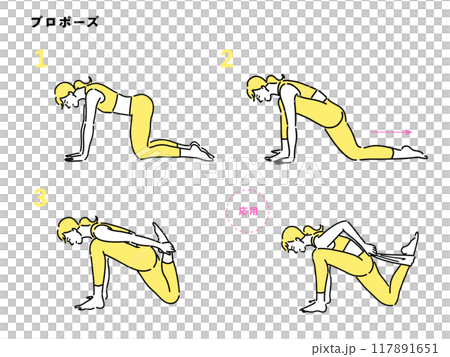 ブロポーズをしている若い女性のイラストのセット 117891651