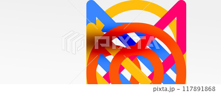 Abstract background - colorful geometric shapes composition made of lines. Technology or business digital template 117891868