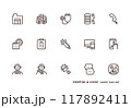 病院や医療のアイコンセット 白黒 117892411