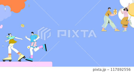 Skating into a Colorful Day Skating into a Colorful Day 117892556