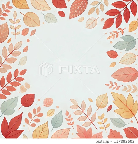 中心に余白を残した紅葉のイラスト 中心に余白を残した紅葉のイラスト 117892602