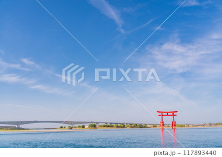 （静岡県）晴天の浜名湖弁天島 117893440