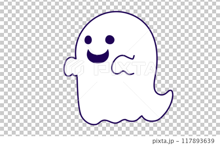ハロウィンのおばけ（シンブルなおばけ） 117893639