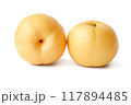 Chinese pear close up on white background. 117894485