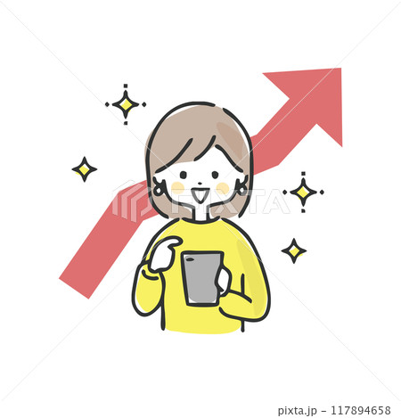 投資が成功した女性 117894658