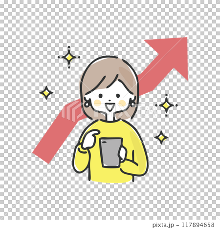 投資が成功した女性 117894658