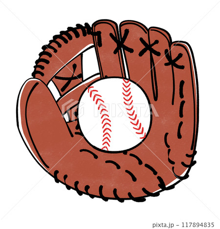 野球グローブと野球ボールのイラスト 野球グローブと野球ボールのイラスト 117894835
