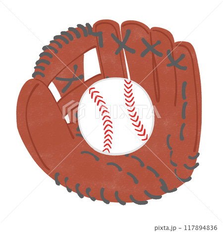 野球グローブと野球ボールのイラスト 117894836