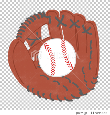野球グローブと野球ボールのイラスト 117894836