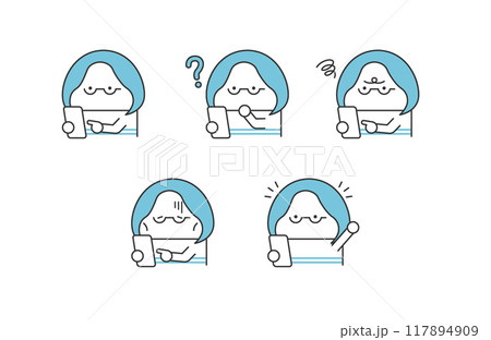 スマホを使う女性イラストセット 117894909