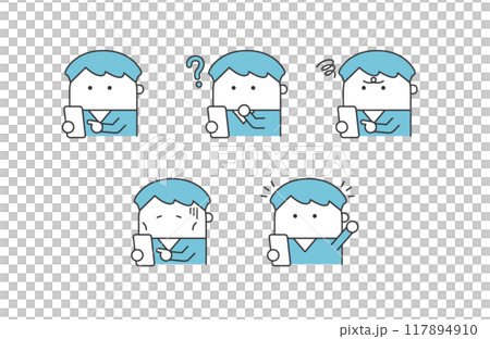 Illustration set of a man using a smartphone 117894910