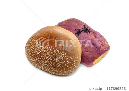 栗とサツマイモをイメージした菓子パン【白背景・切り抜き】 栗とサツマイモをイメージした菓子パン【白背景・切り抜き】 117896228