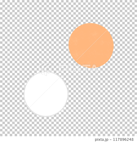 オレンジ色と白いピンポン玉のイラスト 117896248