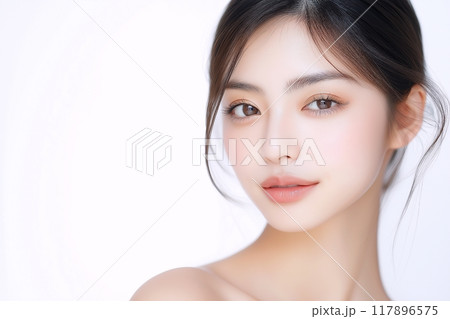 メイクアップした美しい女性・美容モデルイメージ「AI生成画像」 117896575