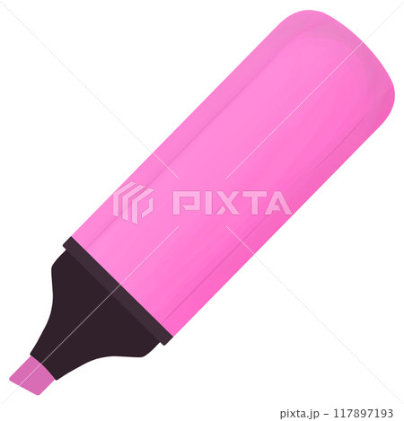 Pink Highlighter Marker Pen Clipart Cartoon 117897193