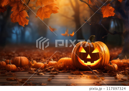 ハロウィンのかぼちゃ 117897324