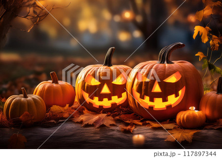 ハロウィンのかぼちゃ 117897344