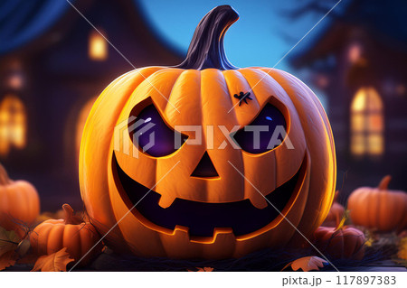 ハロウィンのかぼちゃ 117897383