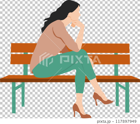 一個女人思考的插圖 一個女人思考的插圖 117897949