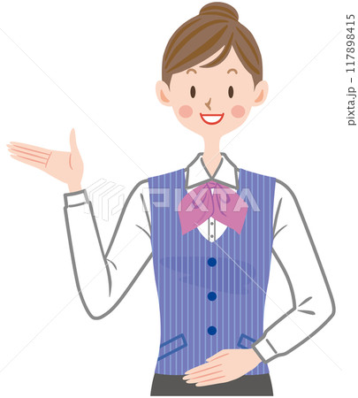 受付　制服　事務員　女性　イラスト 117898415