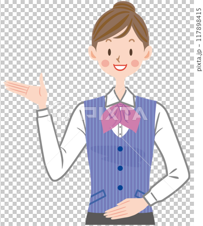 受付　制服　事務員　女性　イラスト 117898415