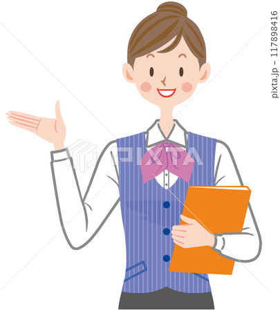 受付　制服　事務員　女性　イラスト 117898416