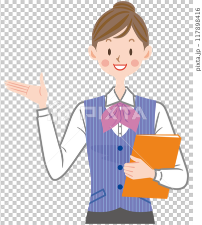 受付　制服　事務員　女性　イラスト 117898416