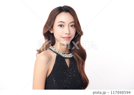 Beautiful young asian woman with clean fresh skin on white background, Face care, Facial treatment, Cosmetology, beauty and spa, Asian women portrait. Beautiful young asian woman with clean fresh skin on white background, Face care, Facial treatment, Cosmetology, beauty and spa, Asian women portrait. 117898594