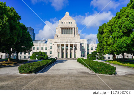 青空に映える国会議事堂(東京都千代田区永田町) 青空に映える国会議事堂(東京都千代田区永田町) 117898708