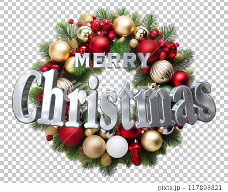 3DCG人物「聖誕快樂」銀、銀 117898821