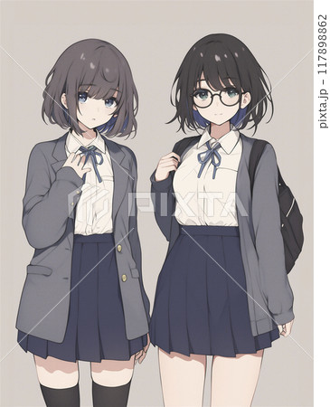 仲良しの女子高生2人 仲良しの女子高生2人 117898862